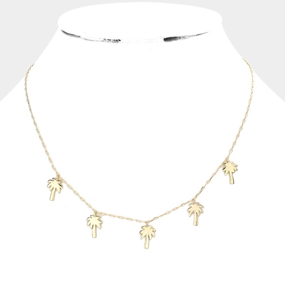Palm tree gold chain necklace - Picture 1 of 4